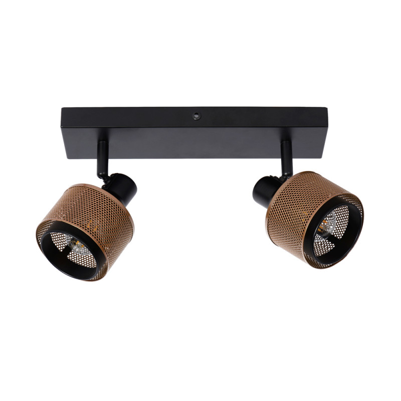 Spot Rafa noir et bronze E14 2 x 40 W LUCIDE