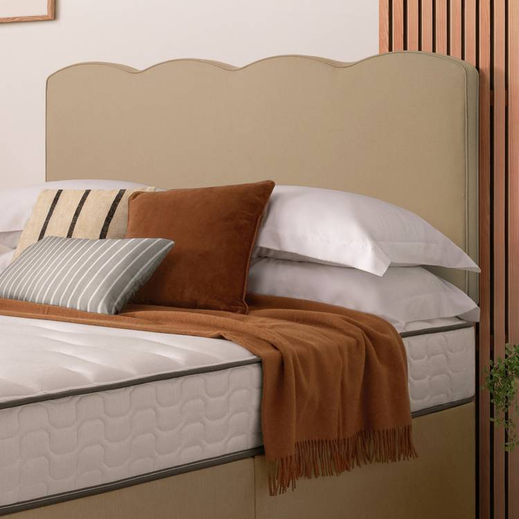 Silentnight Wave Velvet Single Headboard - Sandstone