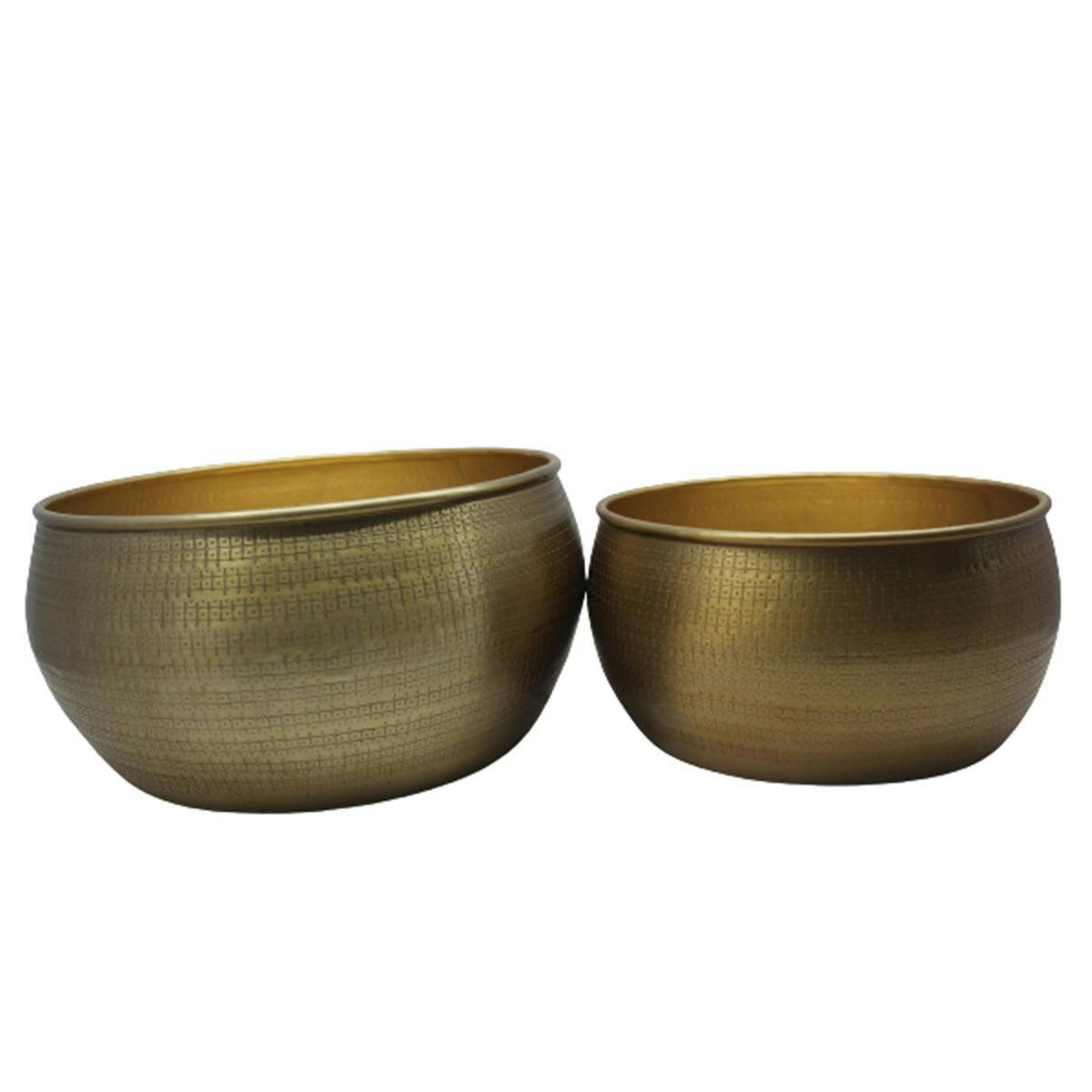 JAYA - Set de 2 pots de fleurs aluminium