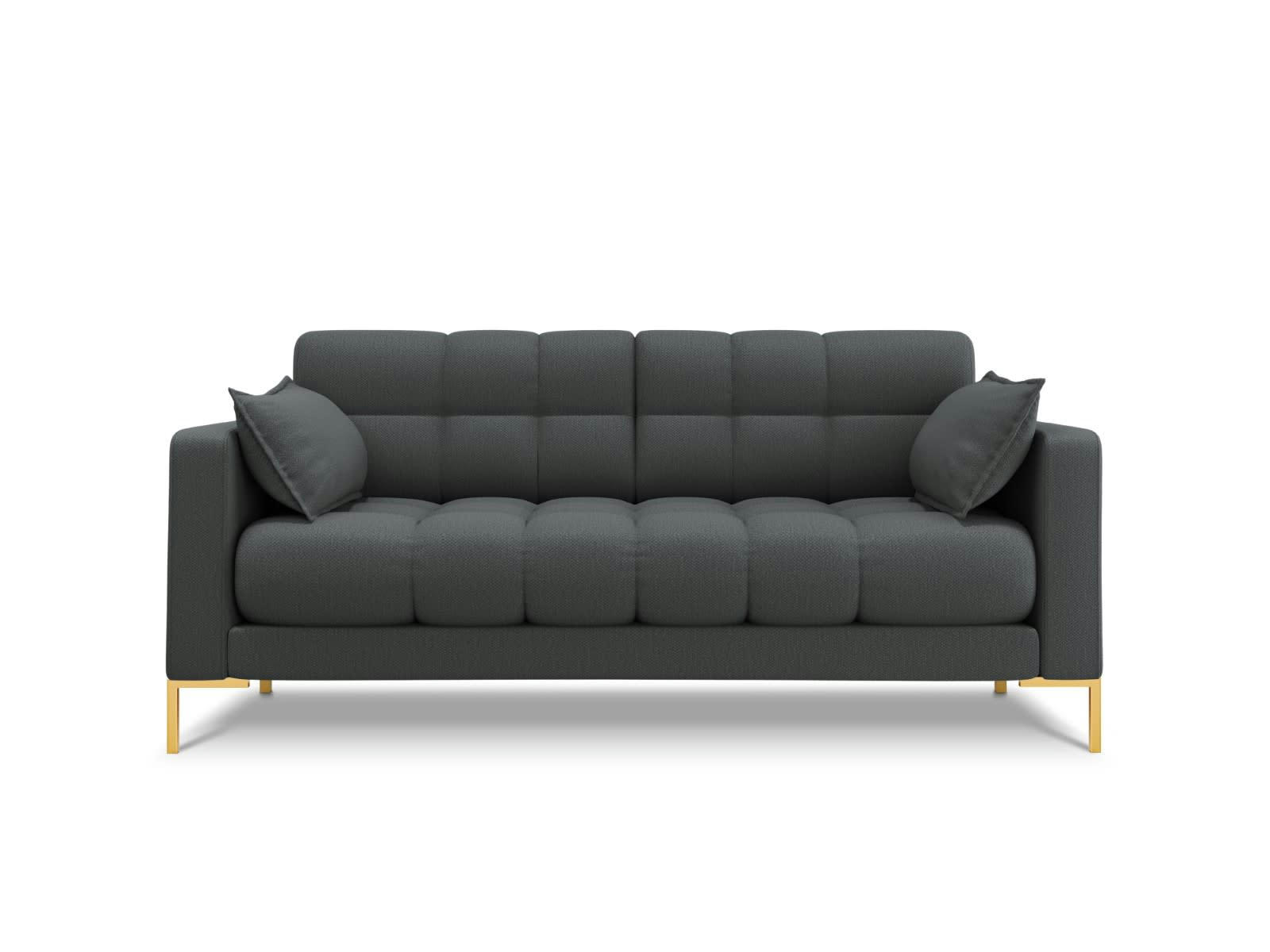 MAMAIA - Canapé 2 places en tissu structurel gris foncé