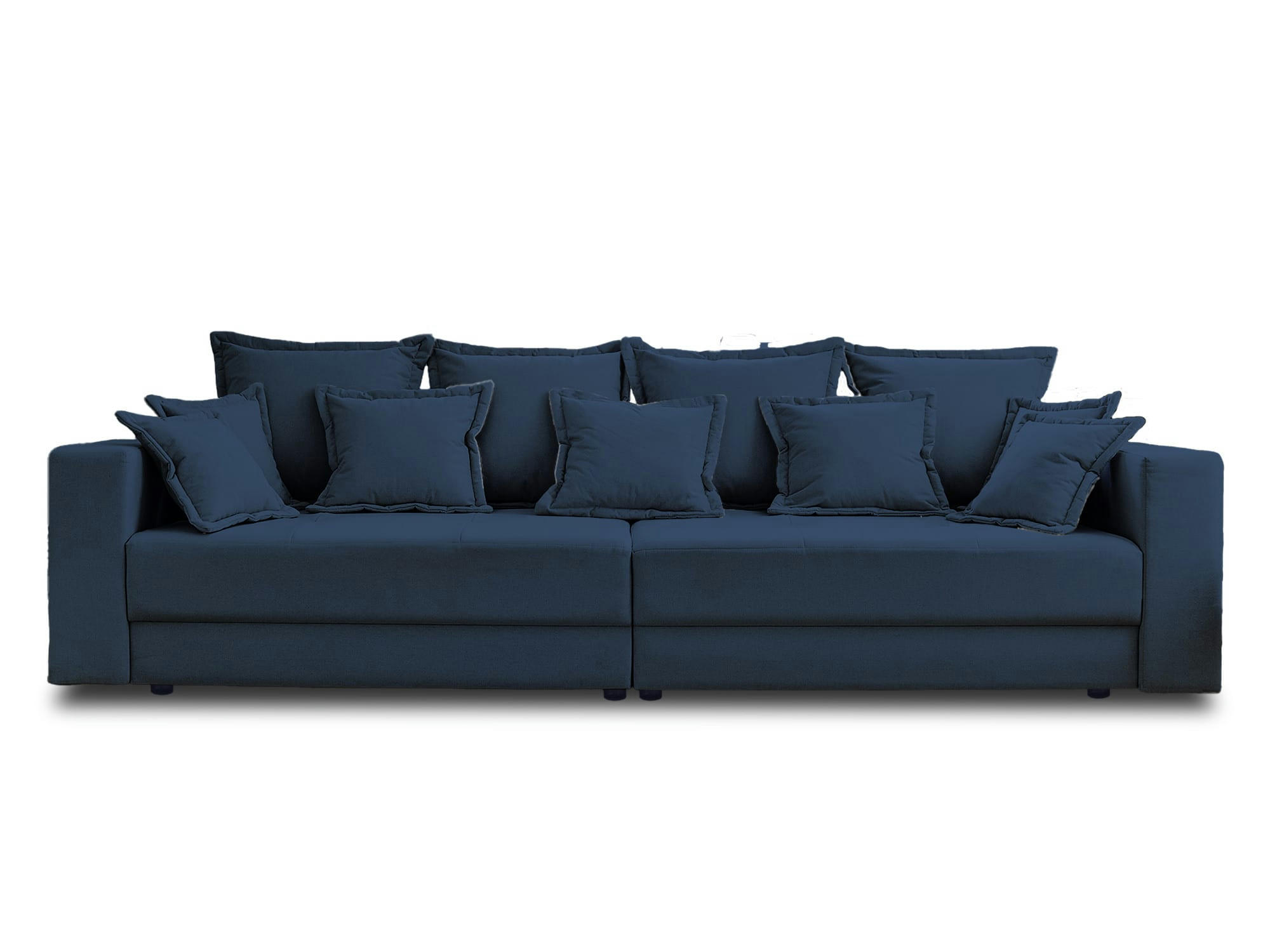 LYS - Canapé droit 4 places en tissu bleu ardoise