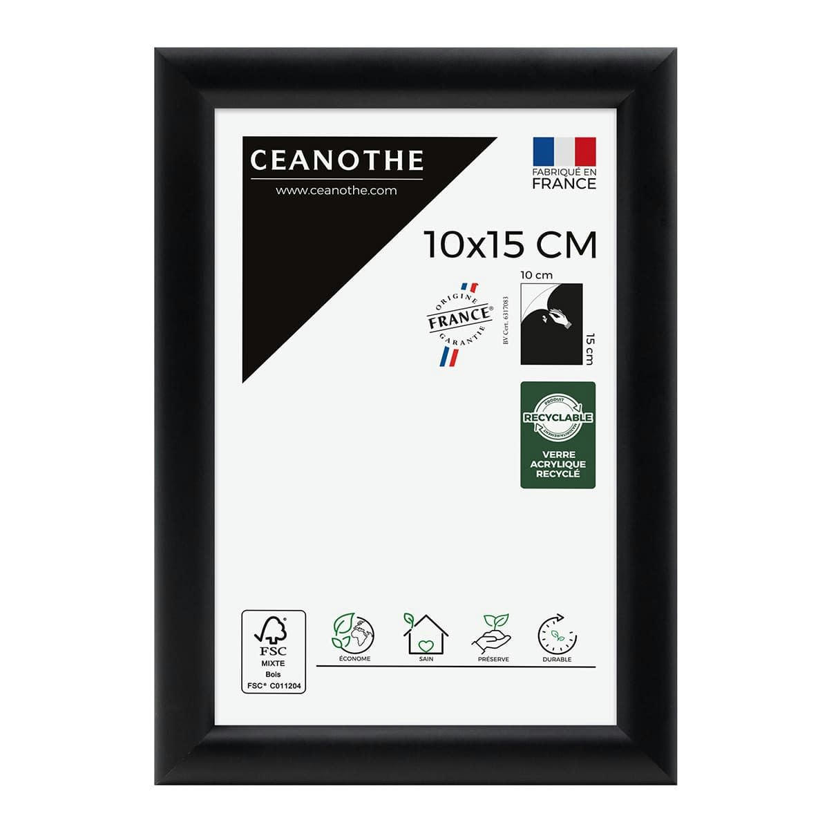 ESSENTIEL - Cadre photo exposition noir 10x15 cm résine recyclée