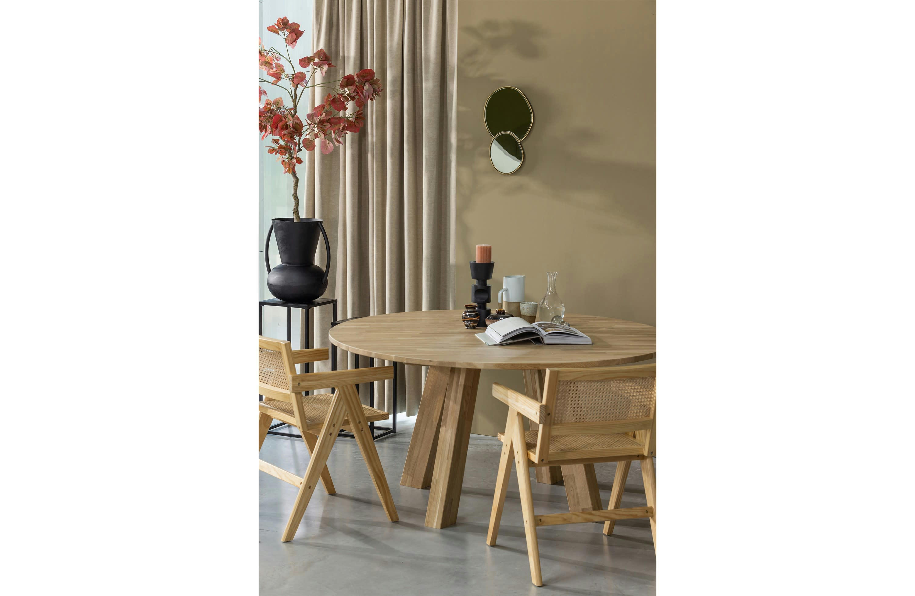 GUNN - Chaise en rotin et bois beige