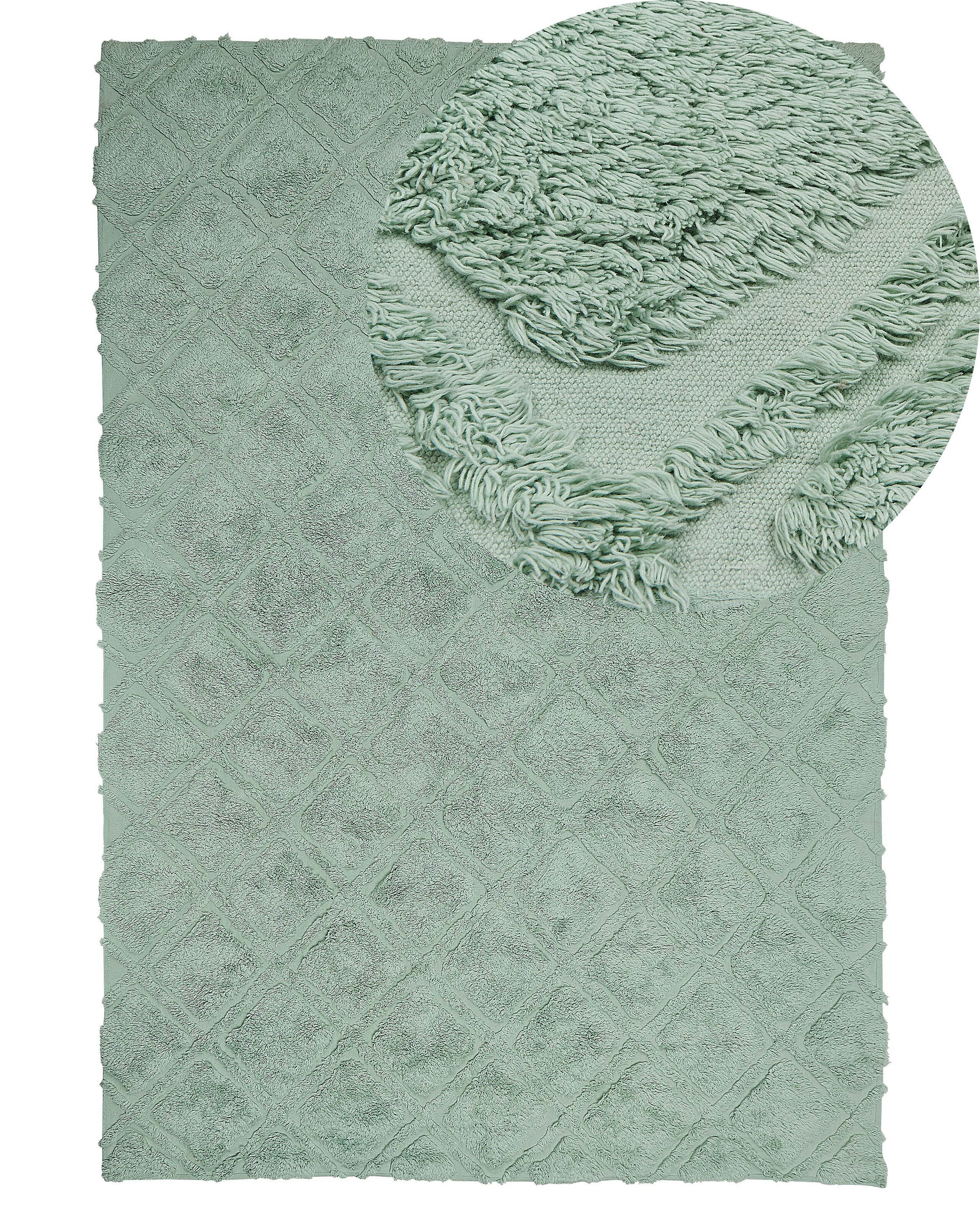 Dywan boho geometryczny wzór 140x200 cm zielony