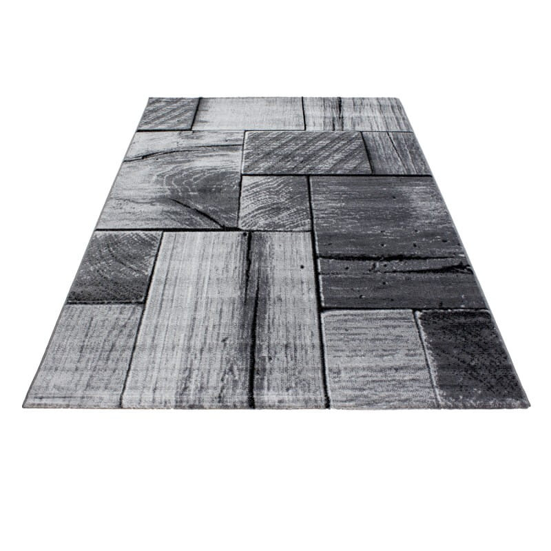 Dywan nowoczesny Parma Deski szaro-czarny 80 cm x 150 cm
