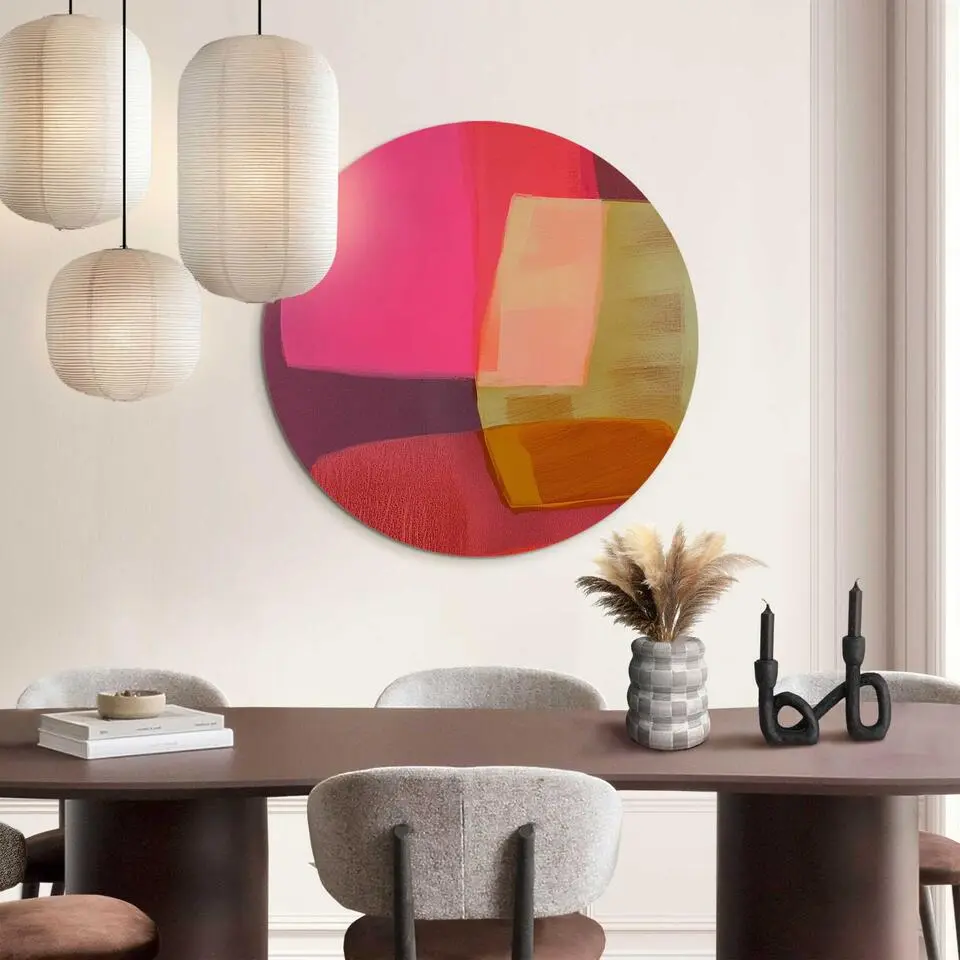 Glasschilderij Roze tinten II - &Oslash; 70 - Roze