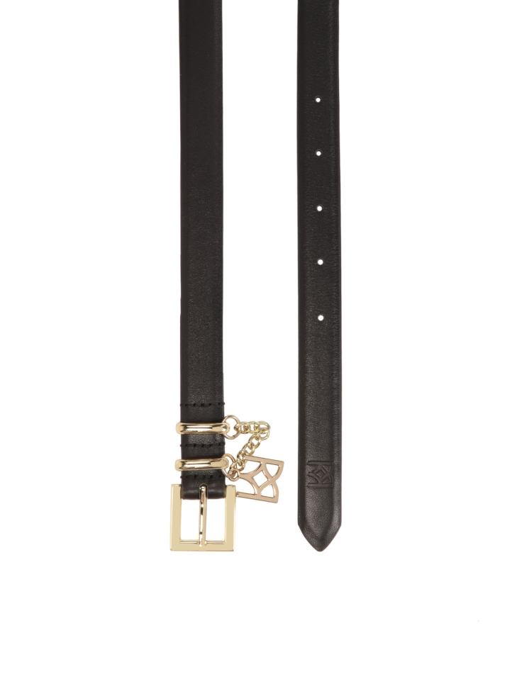 Tasteful slim belt with chain and monogram KAZAR