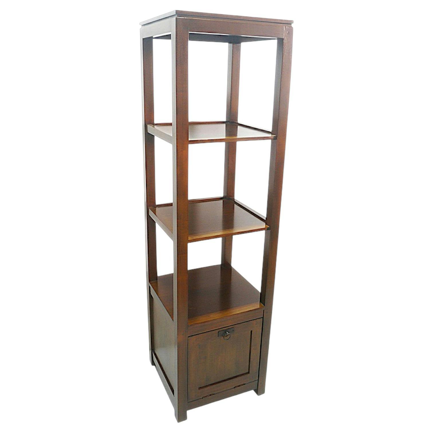 Colonne ouverte Hévéa 1 portes, 3 étages, 45X45X162,4CM HELENA