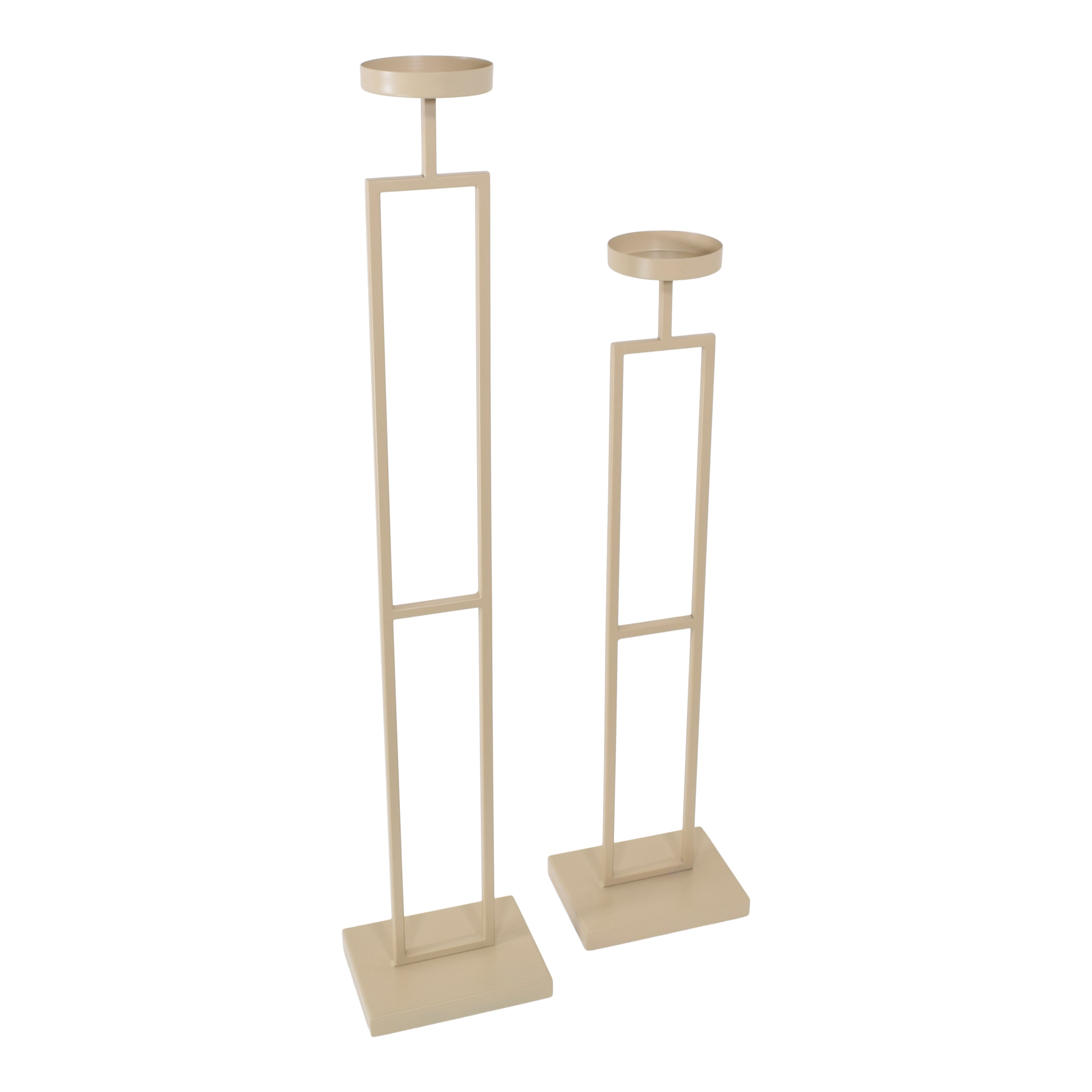 LOFT42 Vloerkandelaar Set Flame - Beige metaal