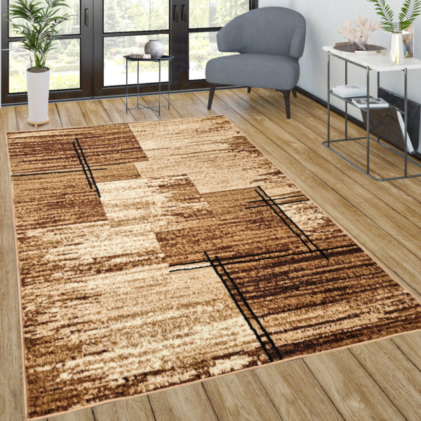 Dywan nowoczesny beżowy do salonu pokoju 018 - 70x130 cm - modny solidny