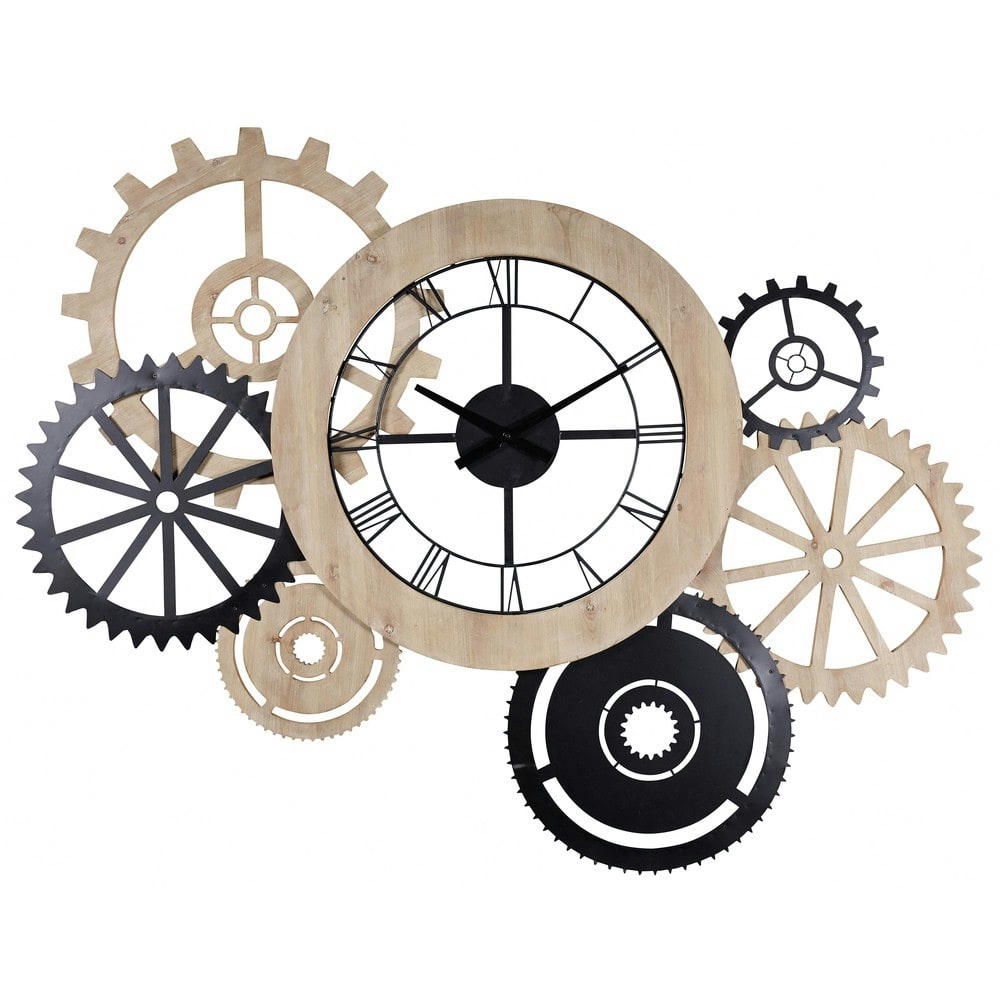 Hipster - Horloge murale industrielle bicolore 145x109