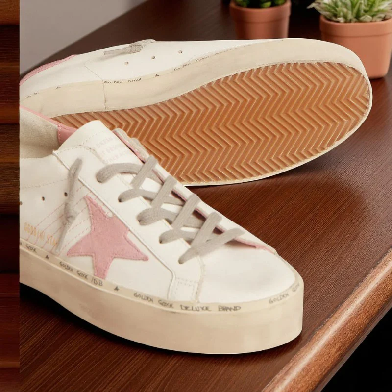 Hi Star sneakers with a suede star and old rose leather heel tab
