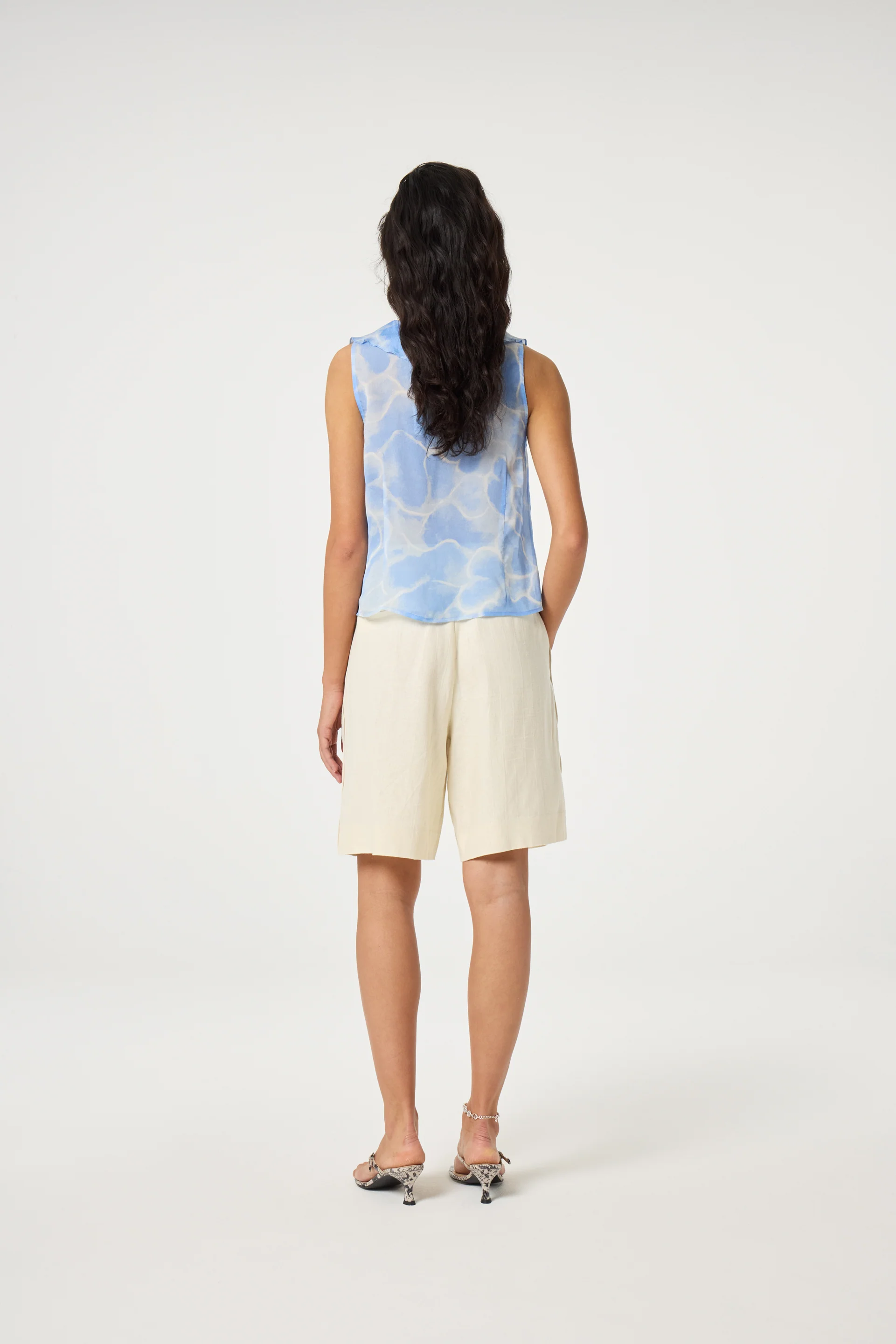 Brittany Top | Light Blue/Crispy White
