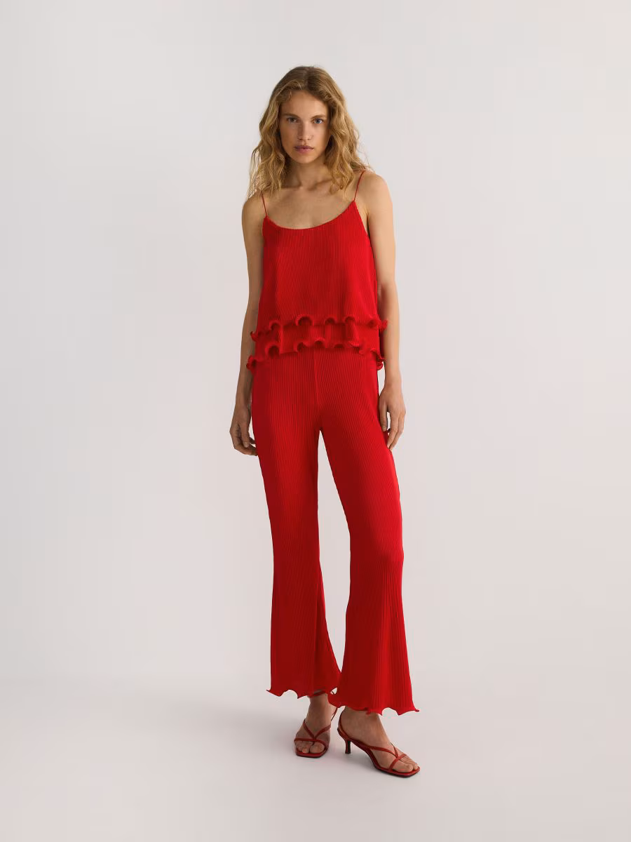 Trousers With Ruffle Detail
