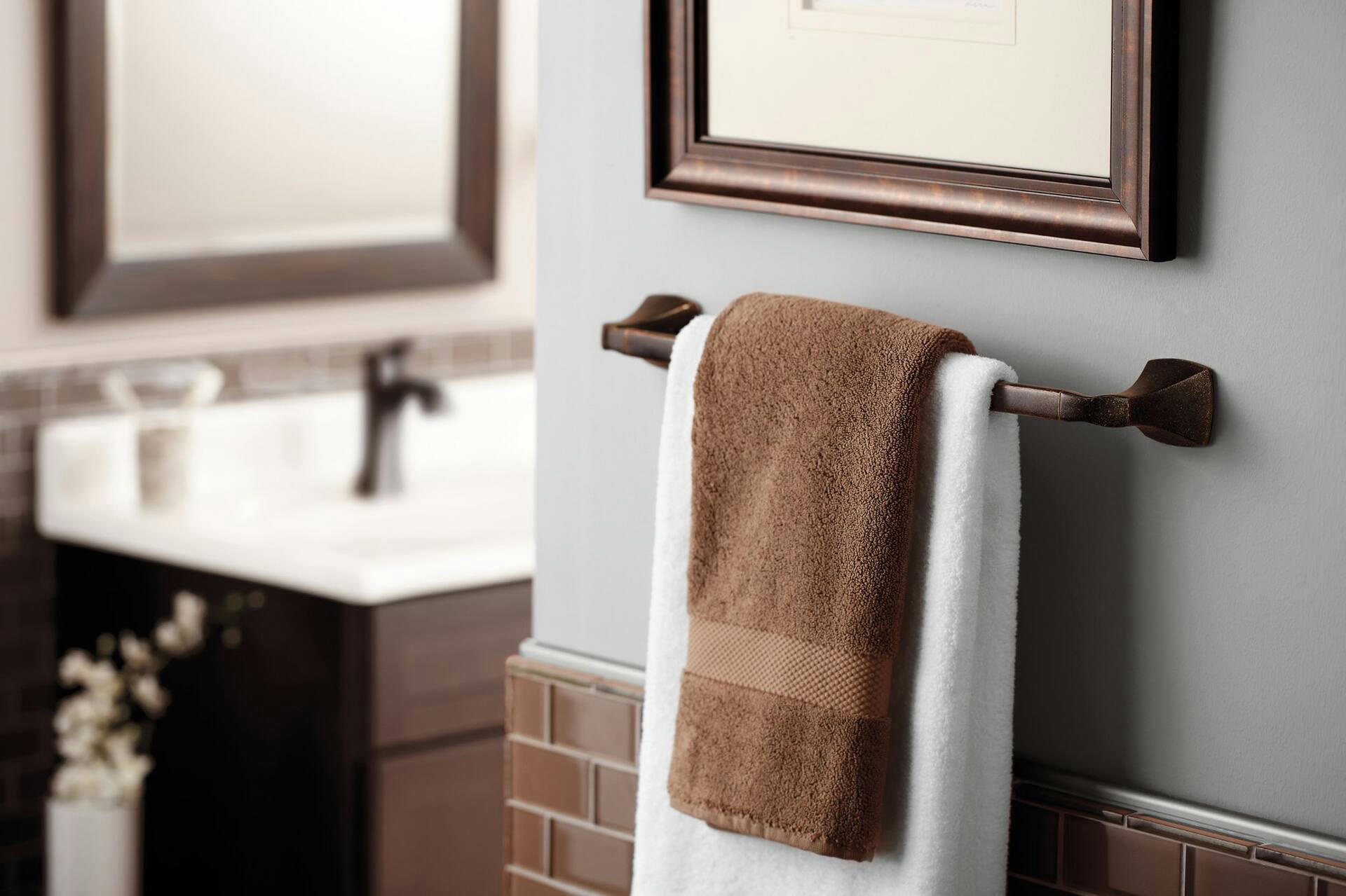 Moen® Voss Double Handle High Arc Single Hole Bathroom Sink Faucet, WaterSense® Certified, Oil Rubbed Bronze