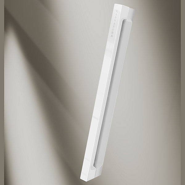 Paroi de douche coulissante DELTA - Blanc - Sérigraphié - 150-152.6 cm - Fermeture amortie - Réversible - Anticalcaire