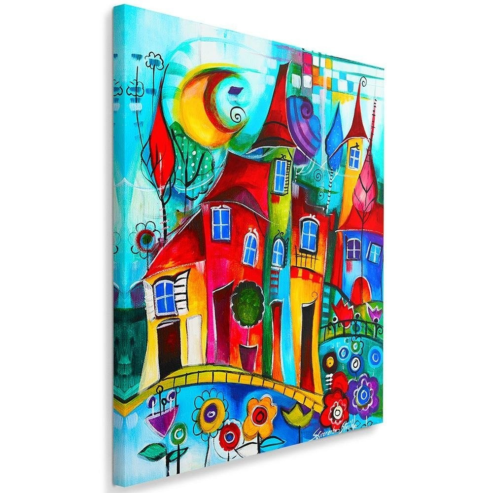 Feeby Obraz na płótnie, Kolorowe miasteczko nocą 40x60