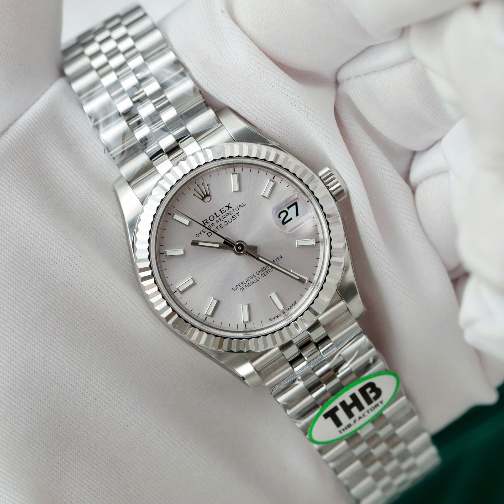 Rolex Datejust 316L Steel Silver Dial 31mm Jub THBF Replica