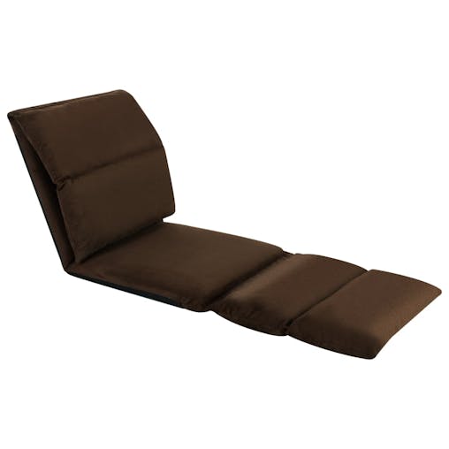 NNEVL Folding Floor Chair Brown Microfibre