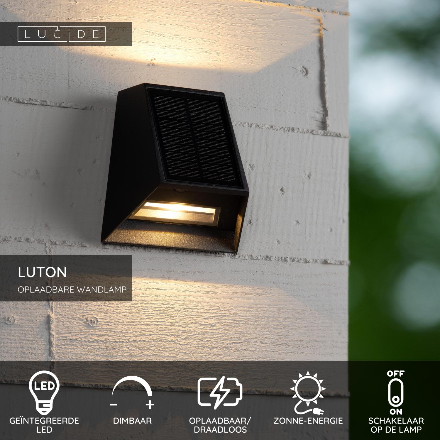 Lucide LUTON Wandlamp - Zwart