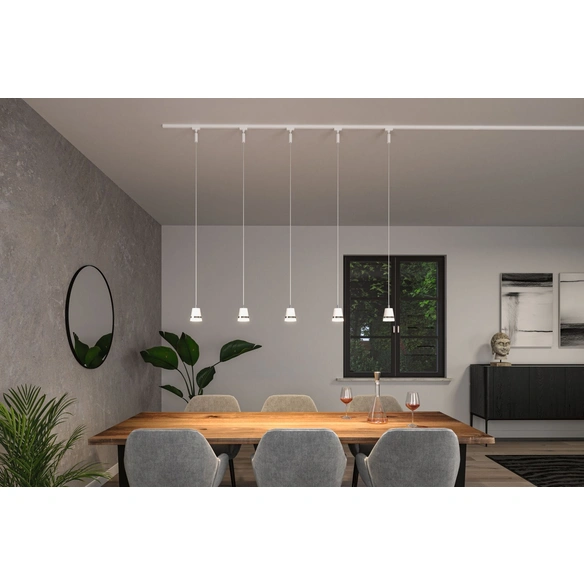 Pendelleuchte »URail«, 10 W, Kunststoff, weiß/chromfarben, GU10