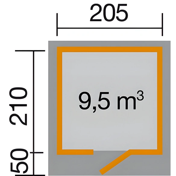 Gartenhaus »172 Gr.1«, Holz, BxT: 249 x 211 cm (Außenmaße inkl. Dachüberstand)