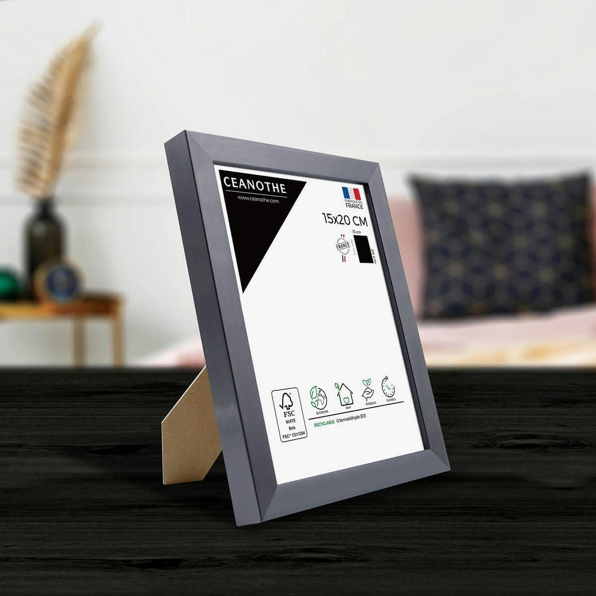 PRECIOUS - Cadre photo carbone 15x20 cm résine recyclée