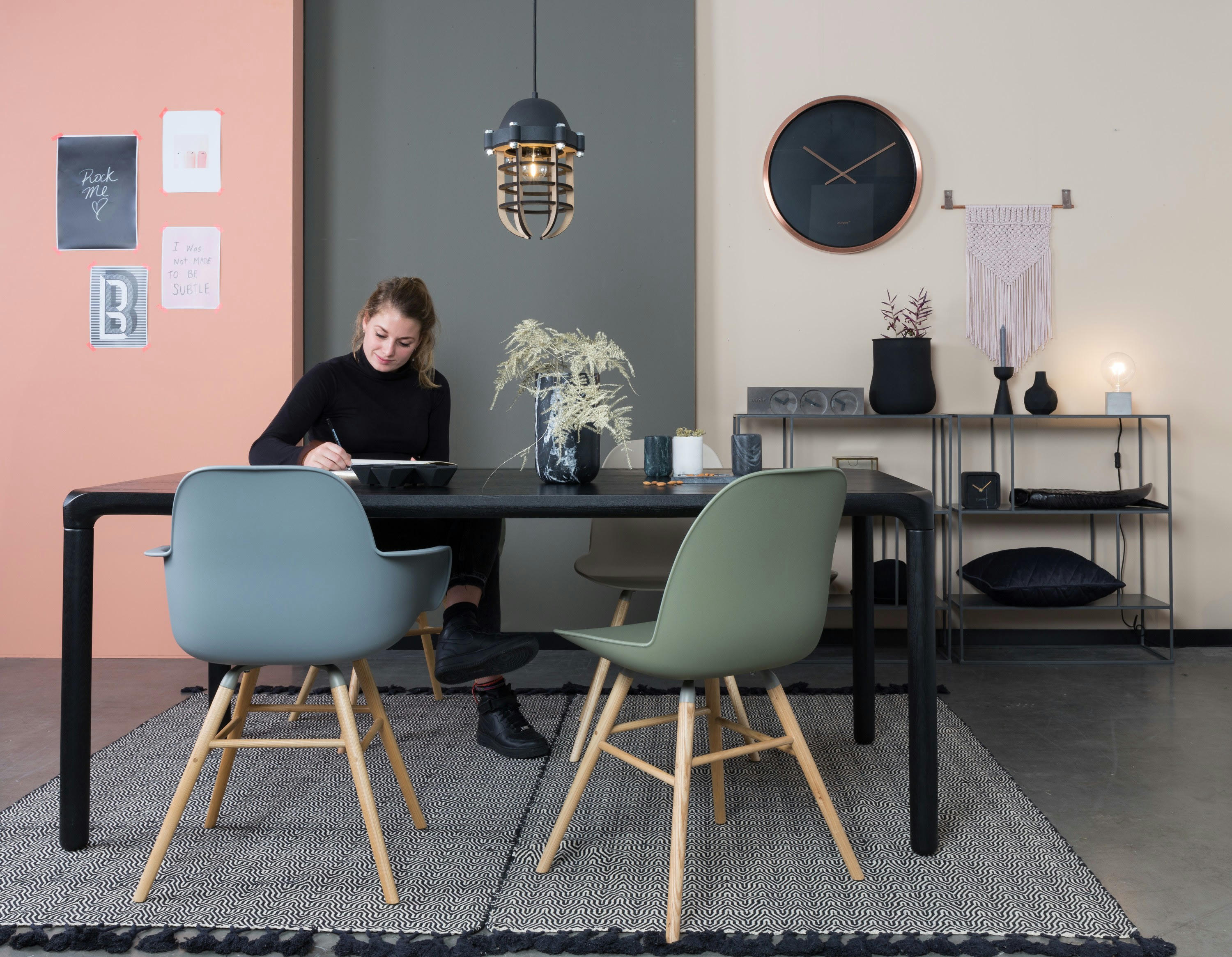 STORM - Table 180x90cm en bois noir