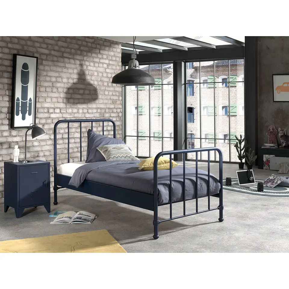 Vipack bed Bronxx - denim blauw - 90x200 cm