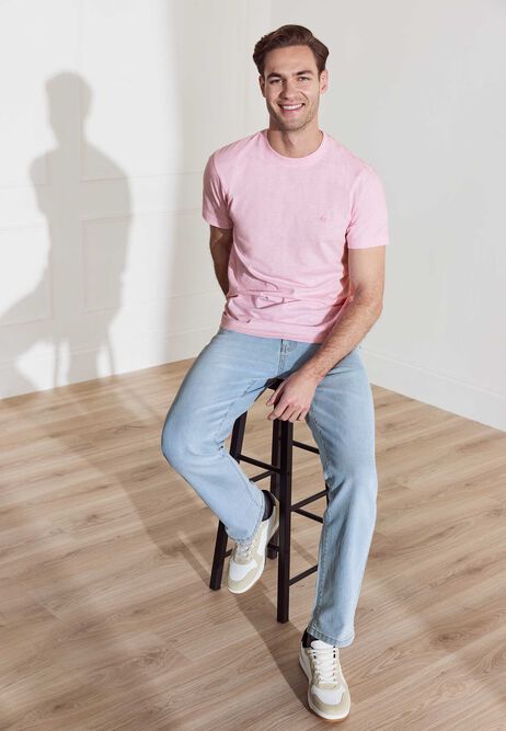 Mens Light Blue Wash Straight Leg Jeans