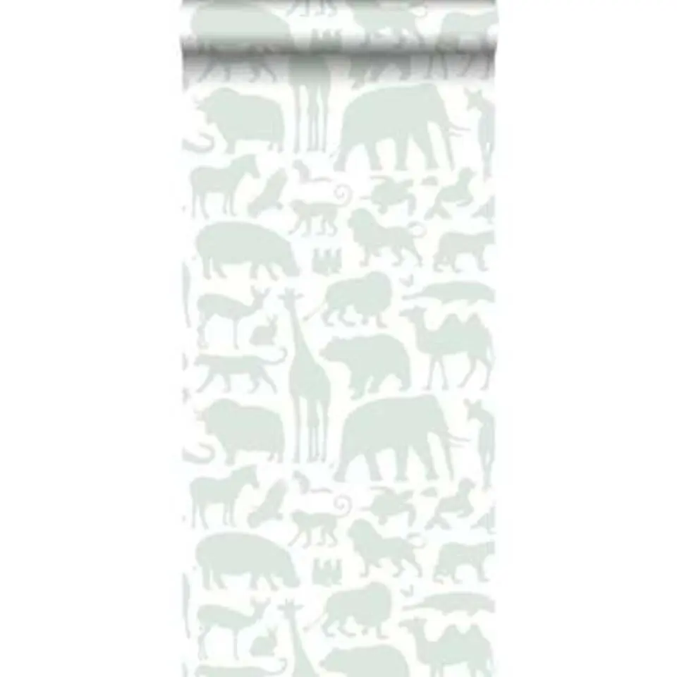 ESTAhome behang - dieren - mintgroen - 0.53 x 10.05 m