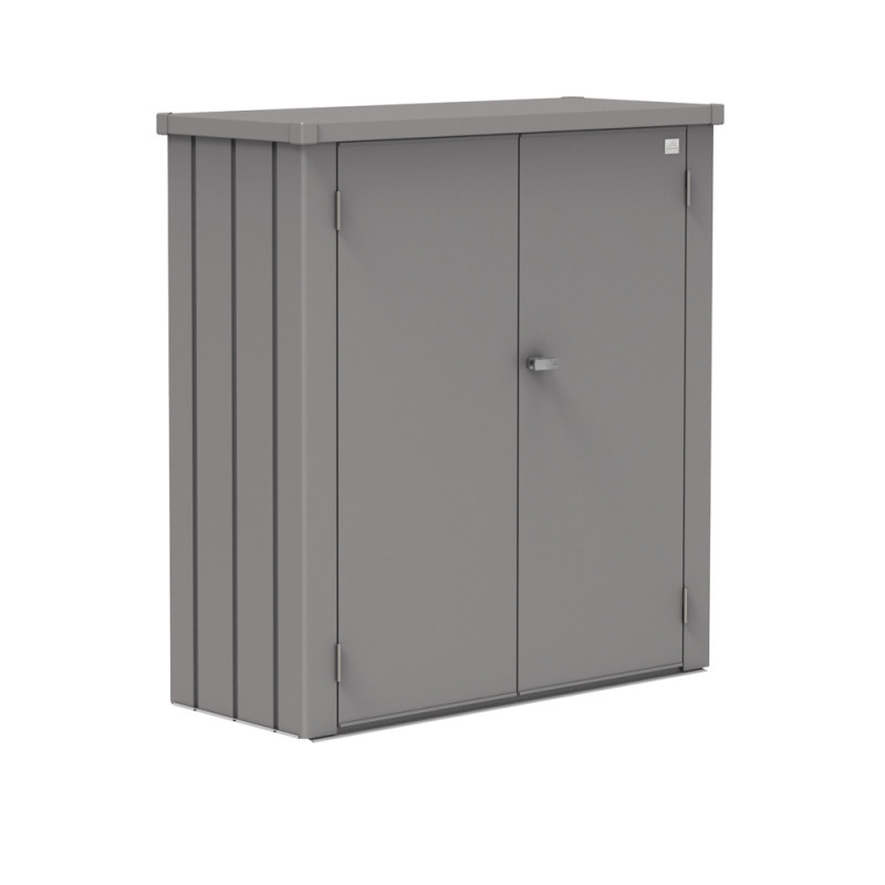 Armoire de terrasse Romeo gris métallisé 1,32 x 0,57 x 1,4 m BIOHORT