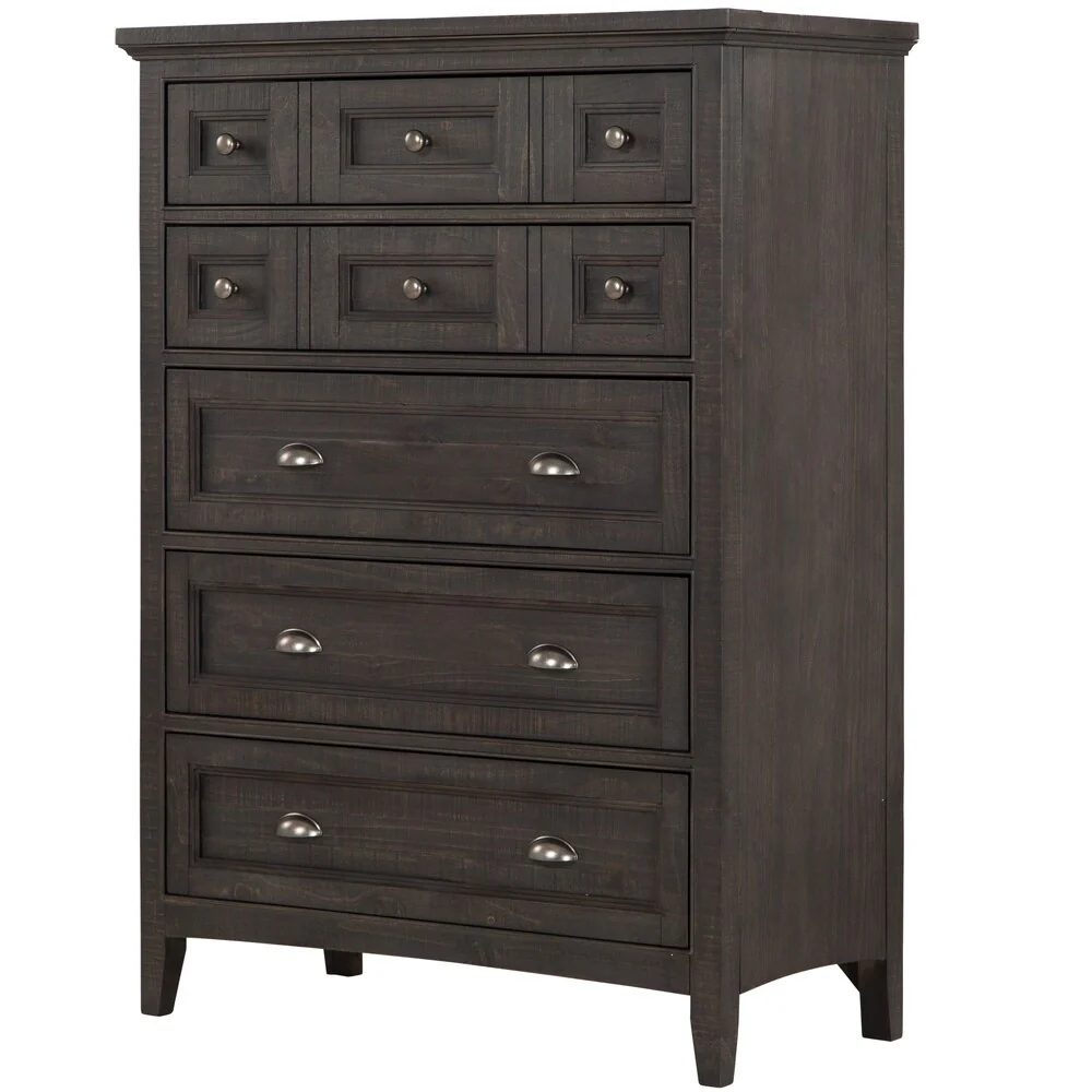 Westley Falls Traditional Graphite Five Drawer Chest