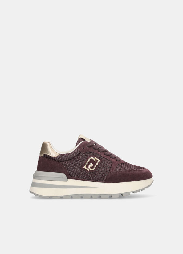 Sneakers in suede e mesh