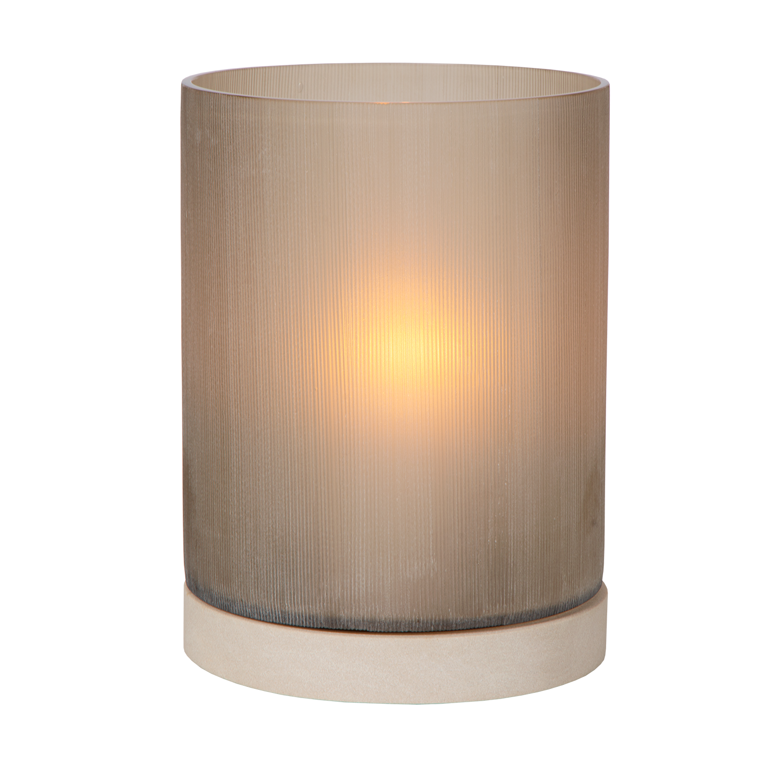 Atmooz Lionel kaarsenhouder L - zandsteen & glas hurricane