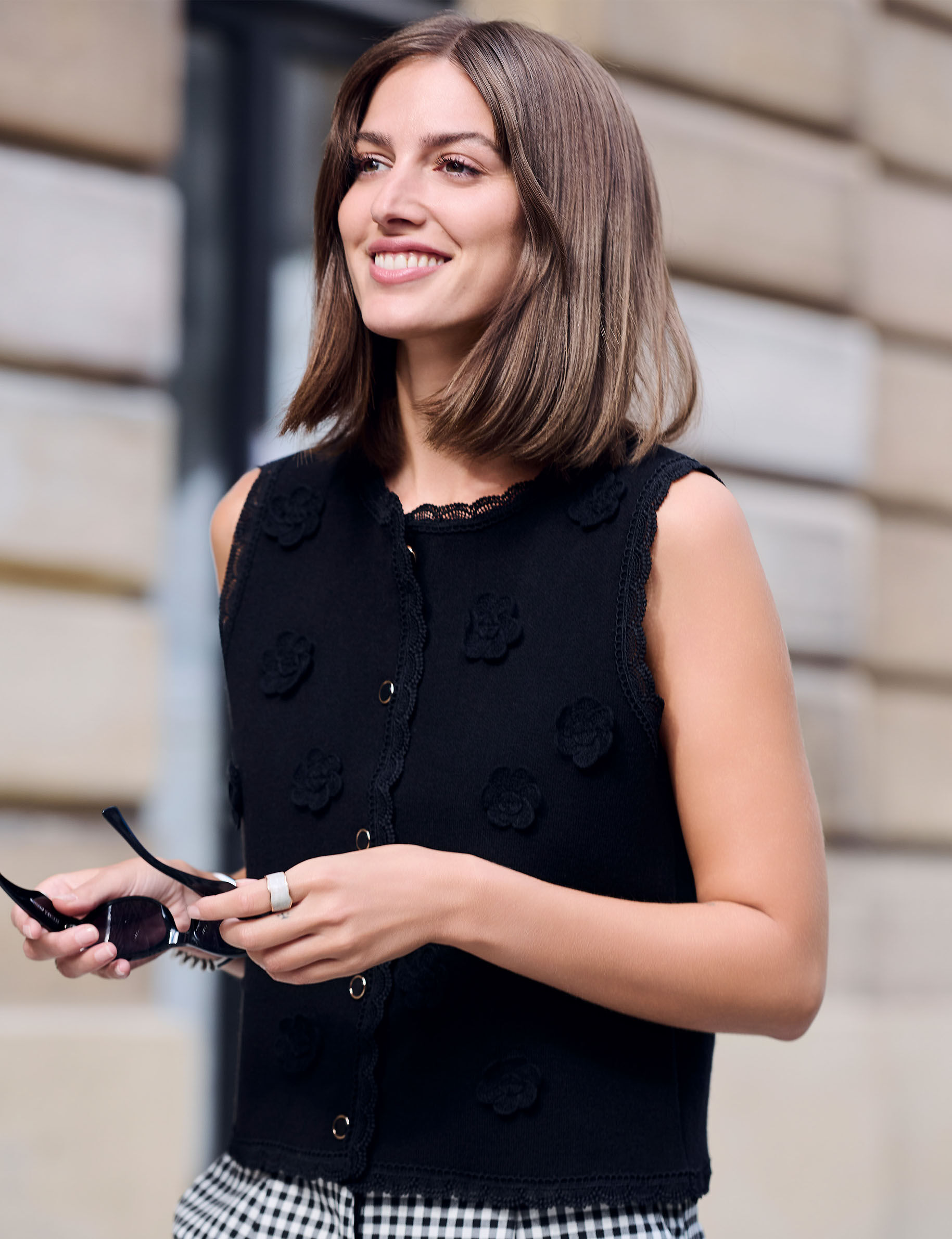 Fitted Cardigan With Round Neck Black Women