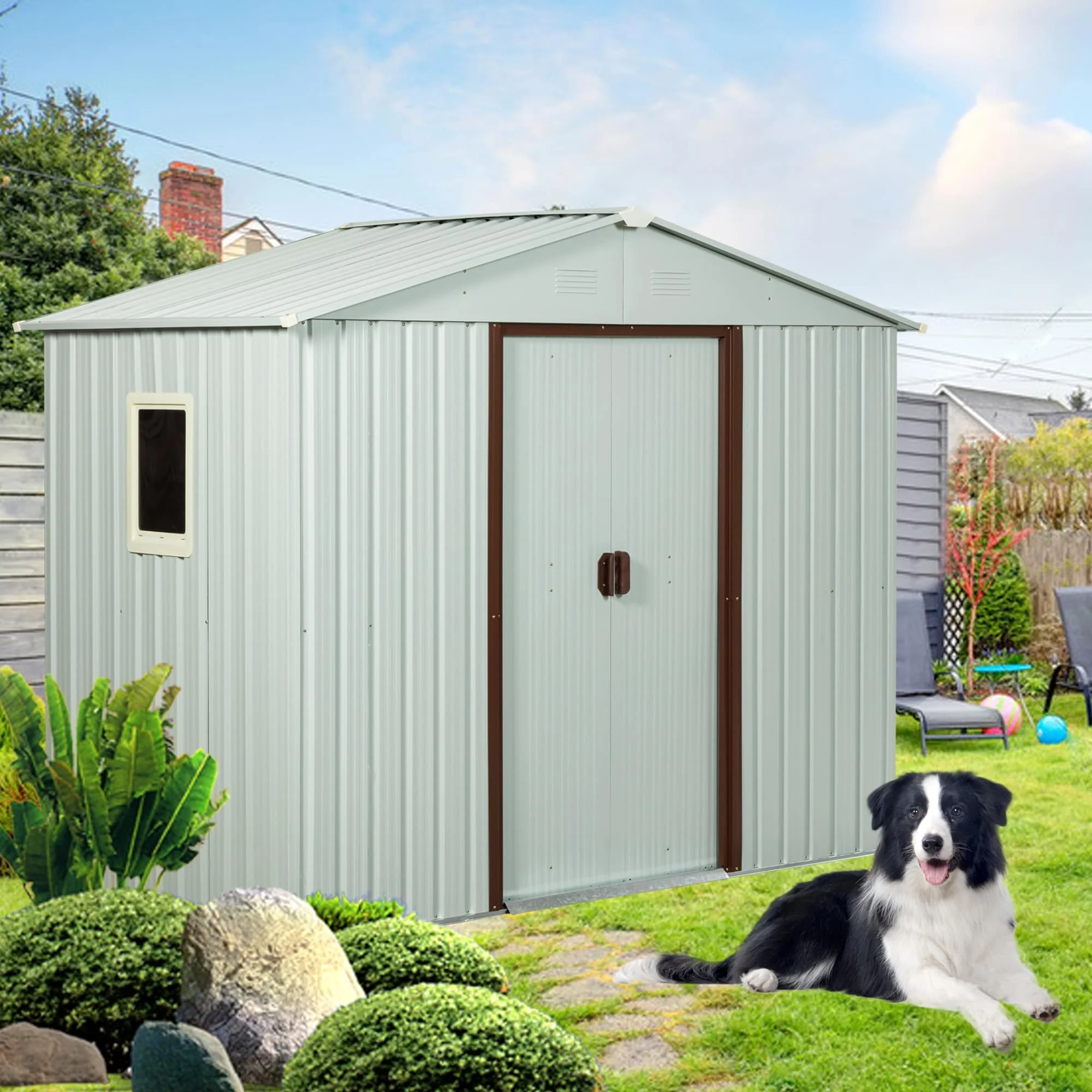 Outdoor Metal Storage Shed With Window