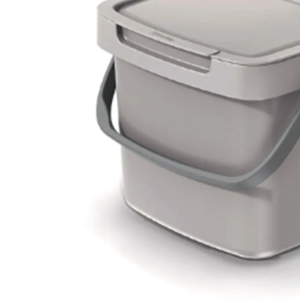 Keden GFT aanrecht afvalbak - beige - 3L - 19 x 17 x 15 cm