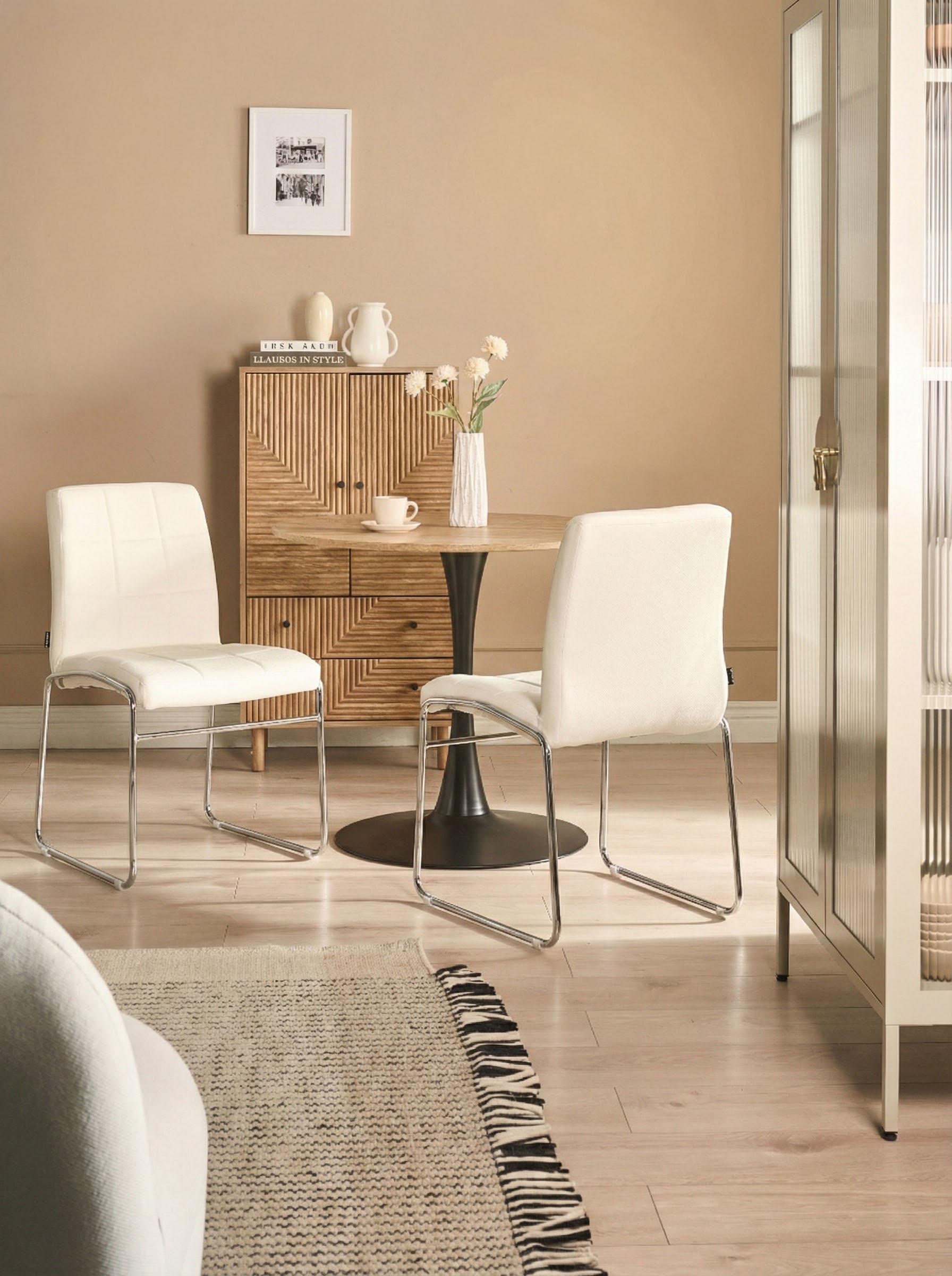Set of 2 Dining Chairs KIRON Faux Leather White