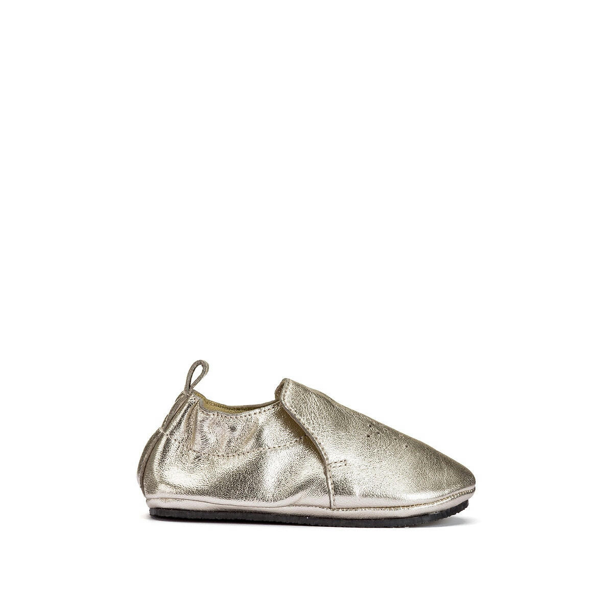 Chaussons cuir à enfiler dorés motif étoile