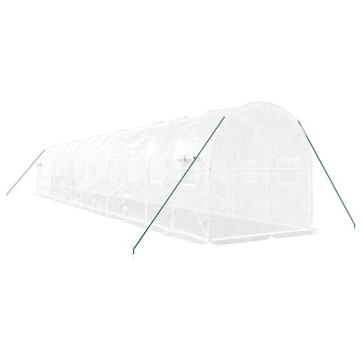 NNEVL Greenhouse with Steel Frame White 24 m&sup2; 12x2x2 m