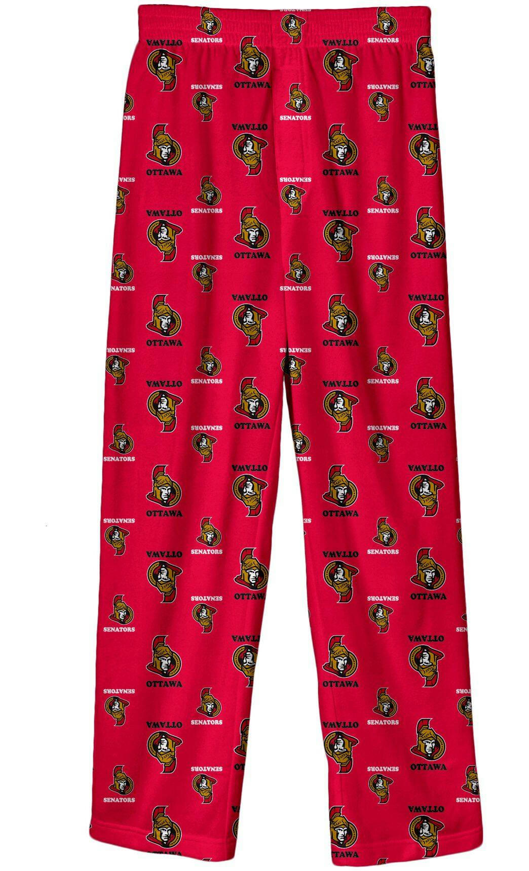 NHL Ottawa Senators Hockey Team Logo Allover Print Pyjama Pants, Youth, Assorted Sizes