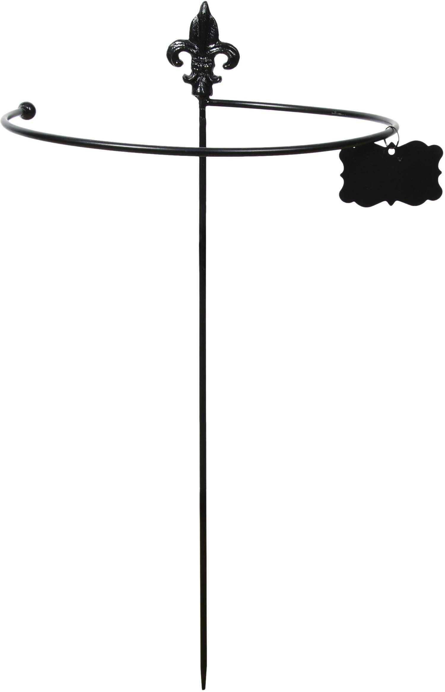 - Tuteur à plantes rond en acier fleurs de lys (lot de 2)