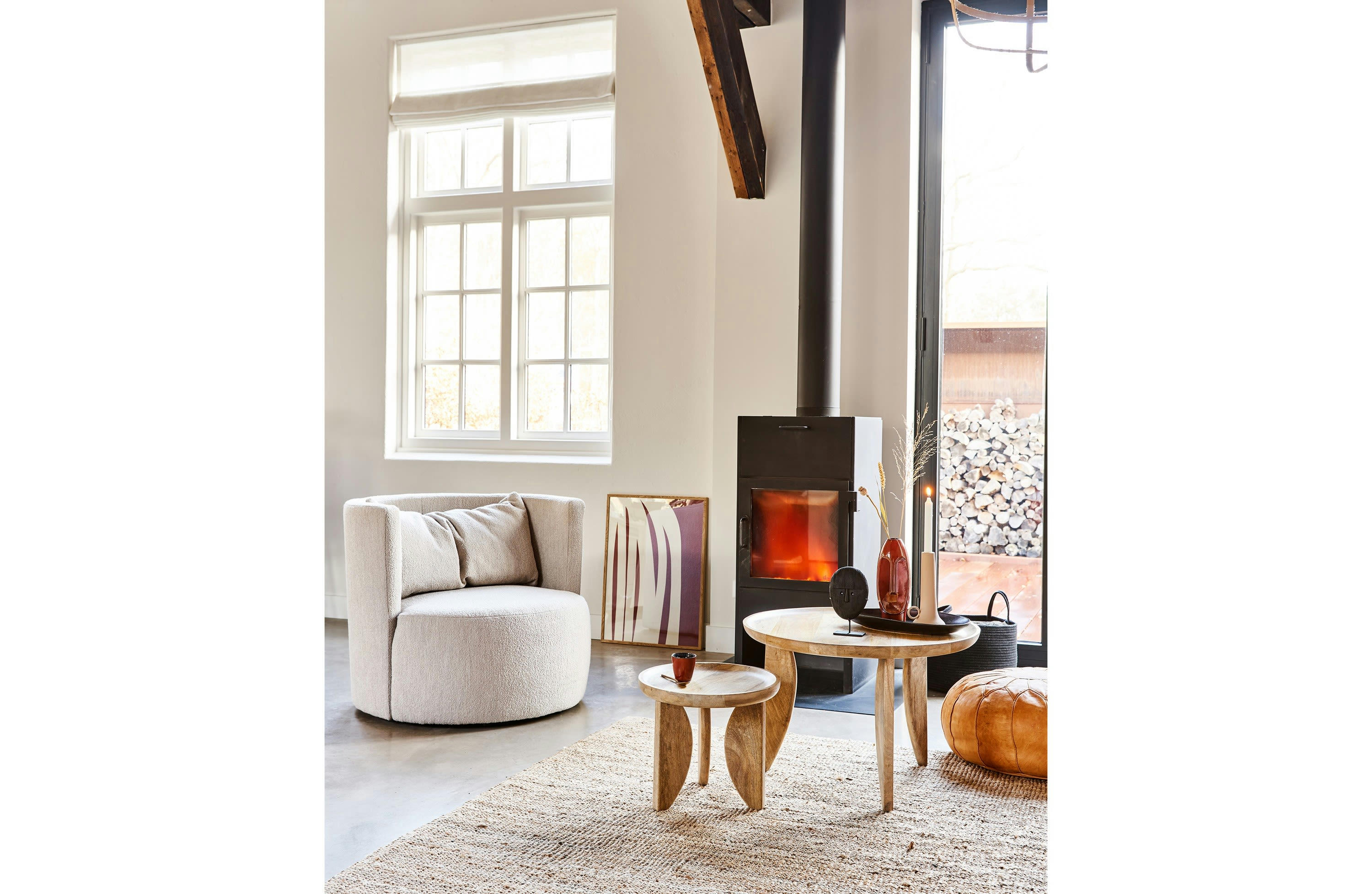 EXPLORE - Fauteuil en tissu beige