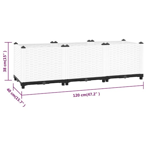 NNEVL Raised Bed 120x40x38 cm Polypropylene