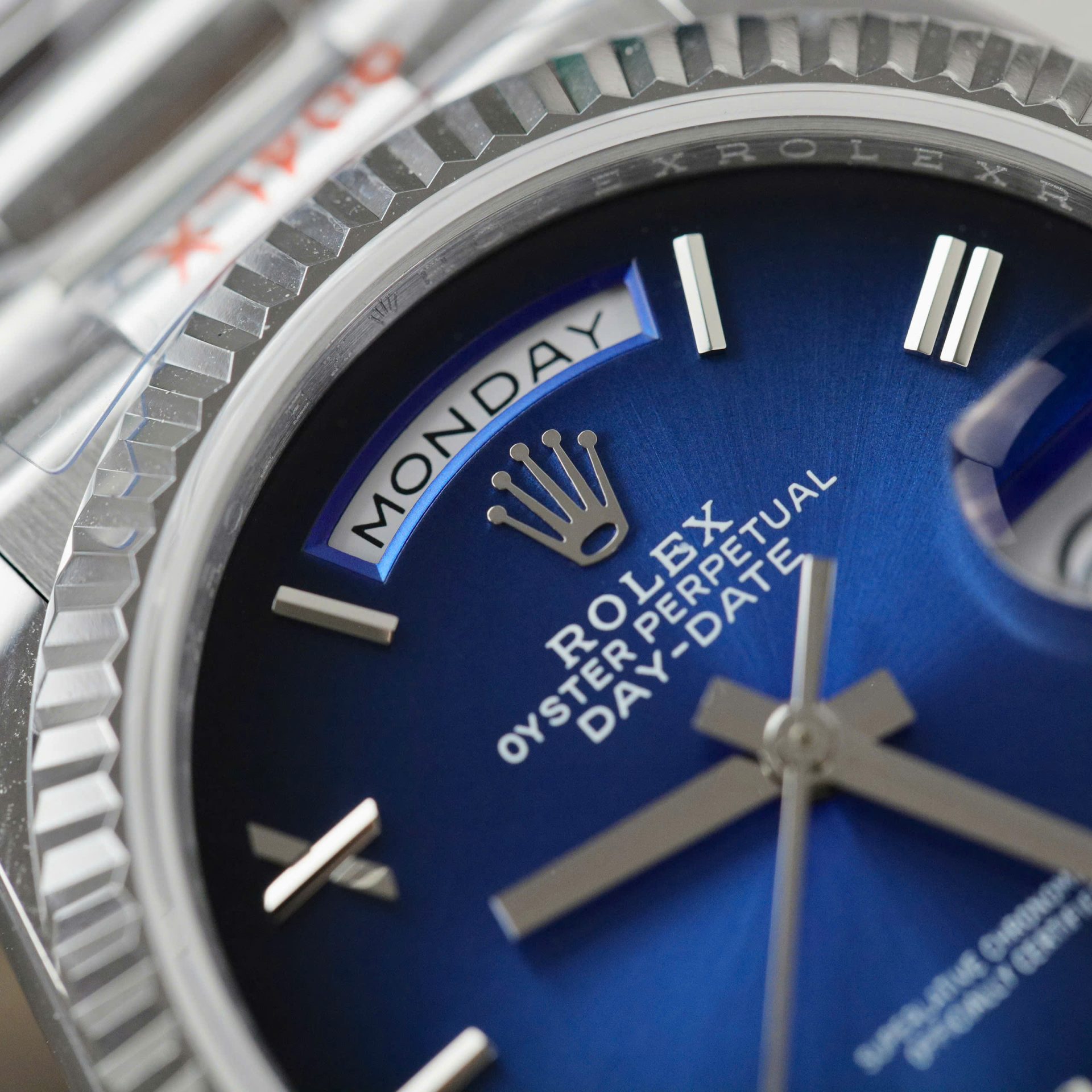 Rolex Day-Date 128239 904L Steel Ombre Blue Dial 36mm Super Clone