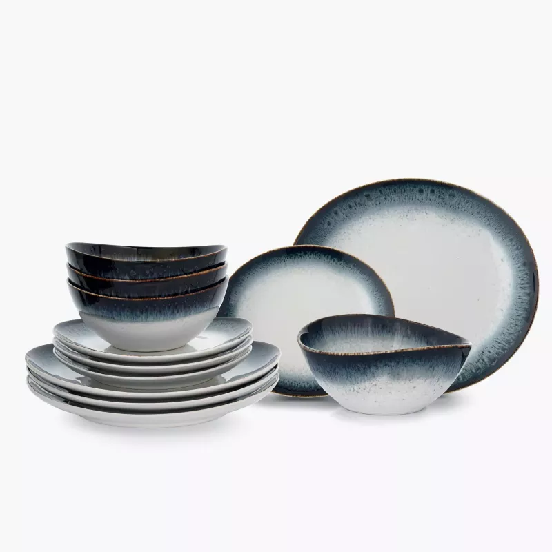 Zestaw obiadowy TIME DIM 12 el. wielokolorowy porcelanowy
