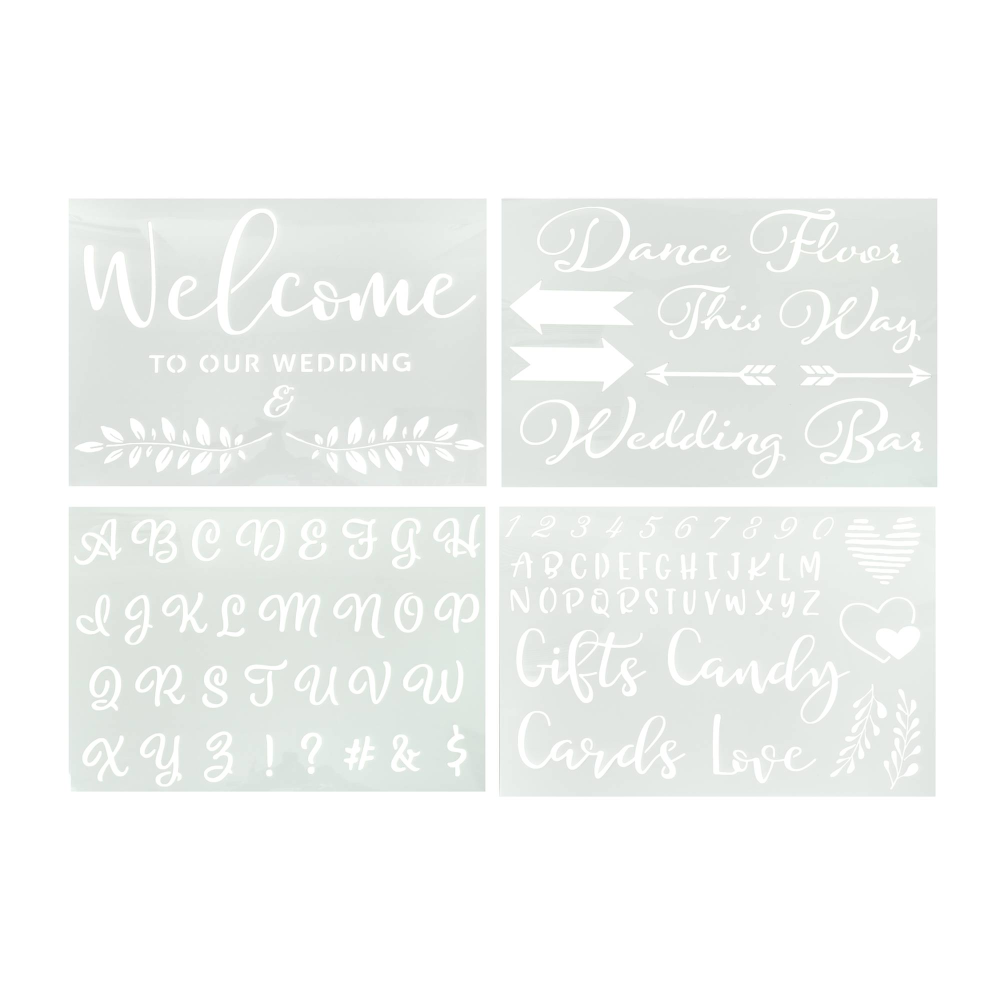 Wedding Sign Stencils 4 Pack