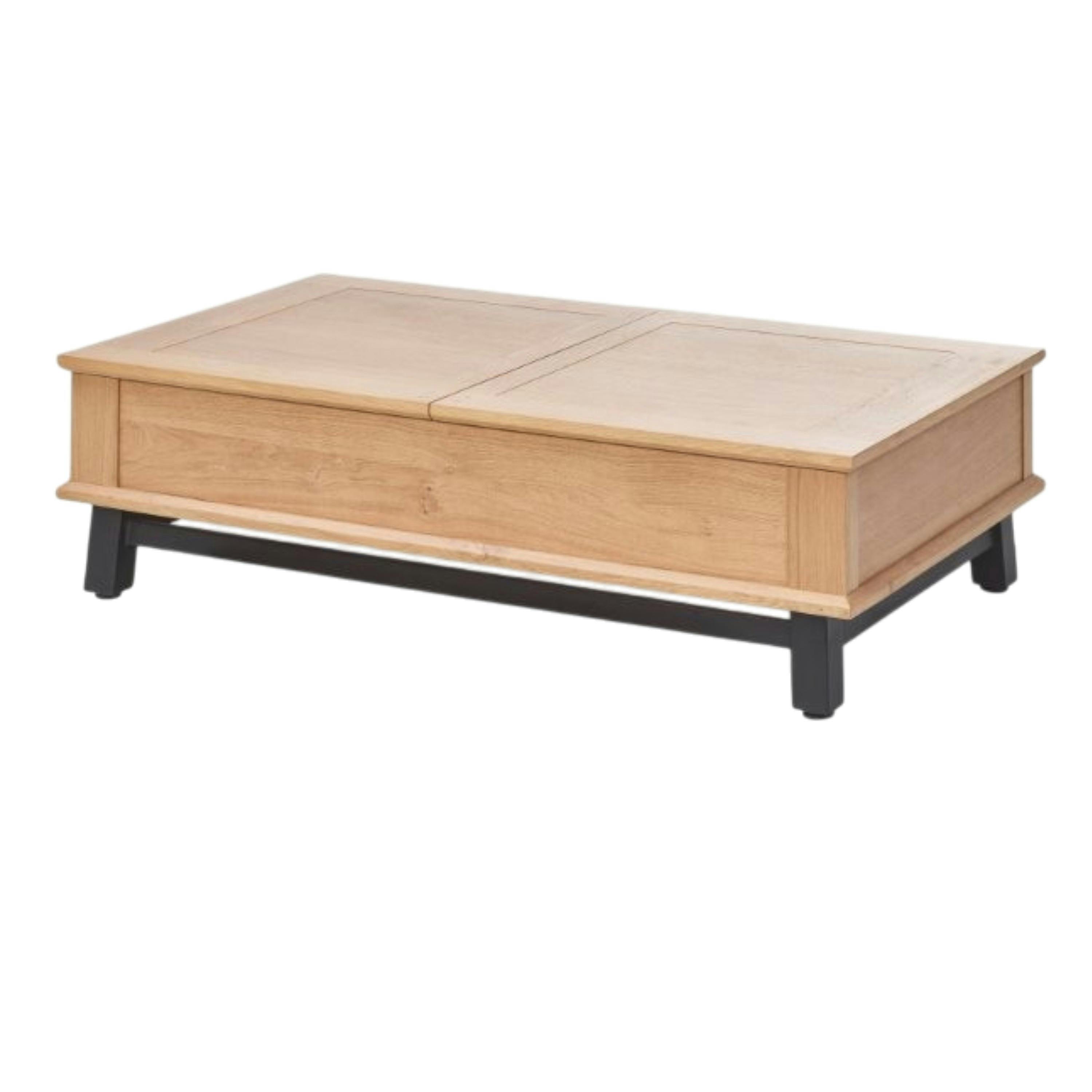 Table basse relevable en chêne clair ALPINE