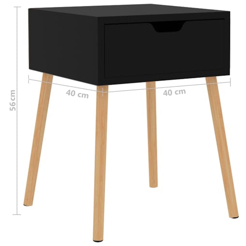 NNEVL Bedside Cabinets 2 pcs High Gloss Black 40x40x56 cm Chipboard
